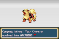 5 Charmion evolves into Arcanine at level 30.PNG